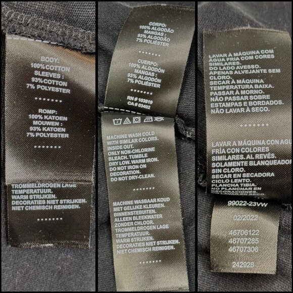 Harley-Davidson Black Color Blocked First-Class Long Sleeve Raglan Tee Size S - Picture 6 of 7